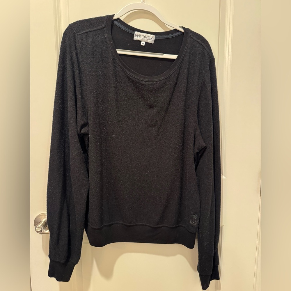 Wildfox Black Long Sleeve Sweatshirt size M